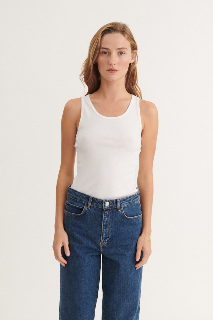 Ludmilla Tank Top, Bright White, Basic Apparel