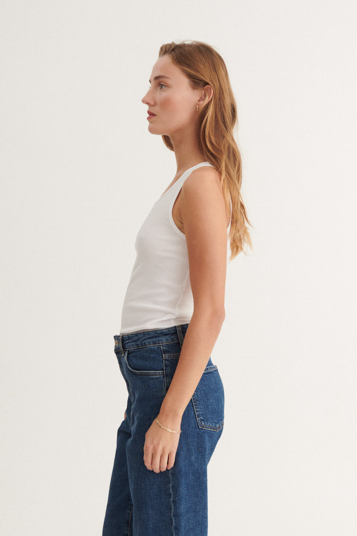 Ludmilla Tank Top, Bright White, Basic Apparel