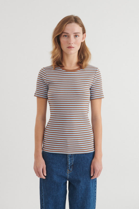 Ludmilla Kortærmet Tee, Nuthact/Dutchcanal, Basic Apparel