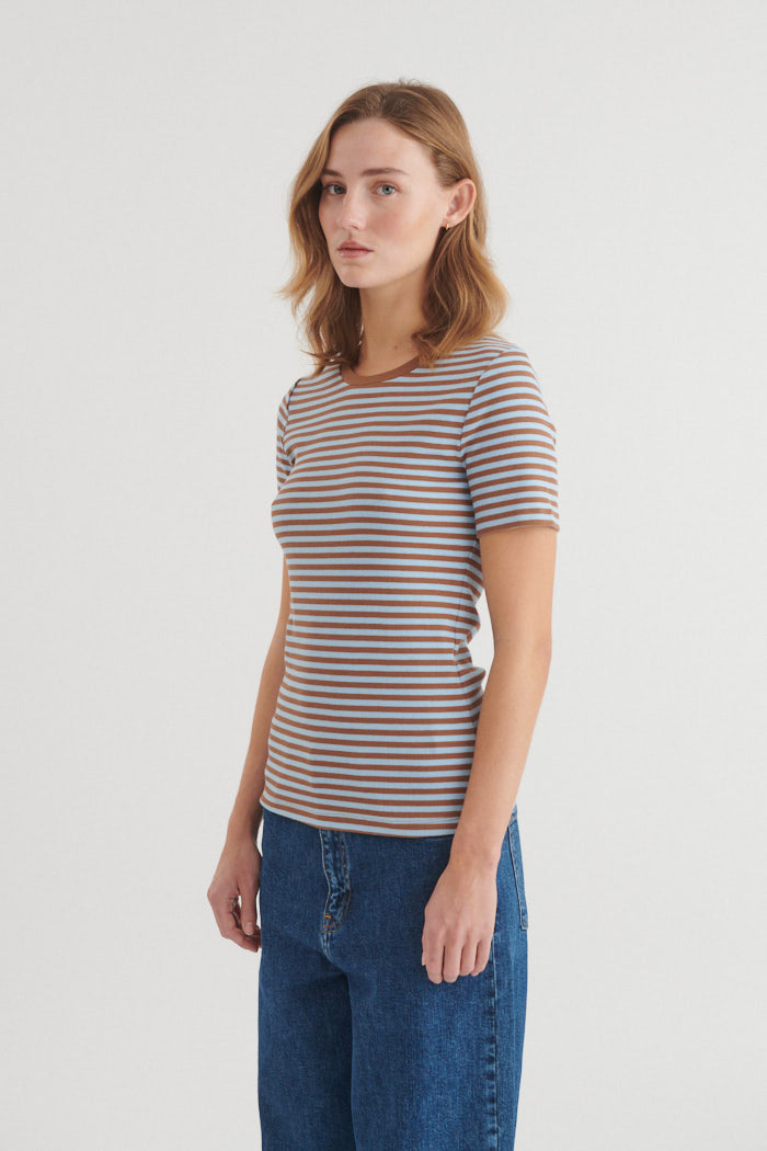 Ludmilla Kortærmet Tee, Nuthact/Dutchcanal, Basic Apparel