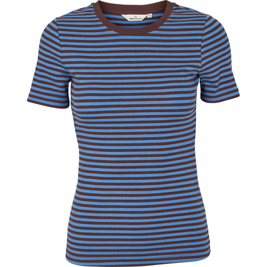 Ludmilla Kortærmet Tee, Riviera/Chicory Coffee, Basic Apparel