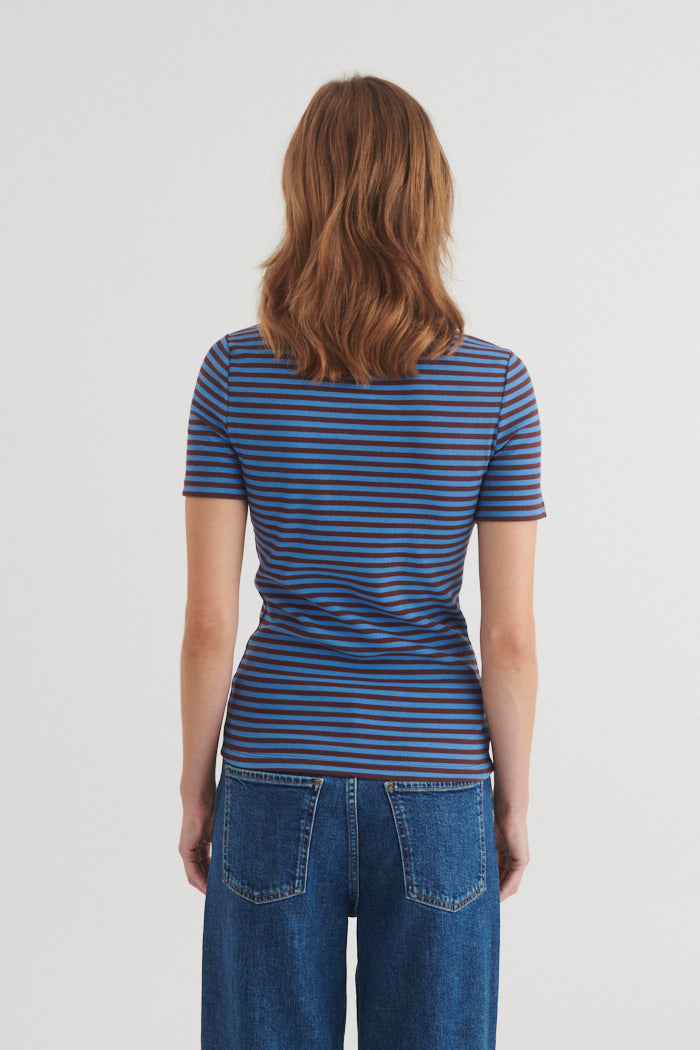 Ludmilla Kortærmet Tee, Riviera/Chicory Coffee, Basic Apparel