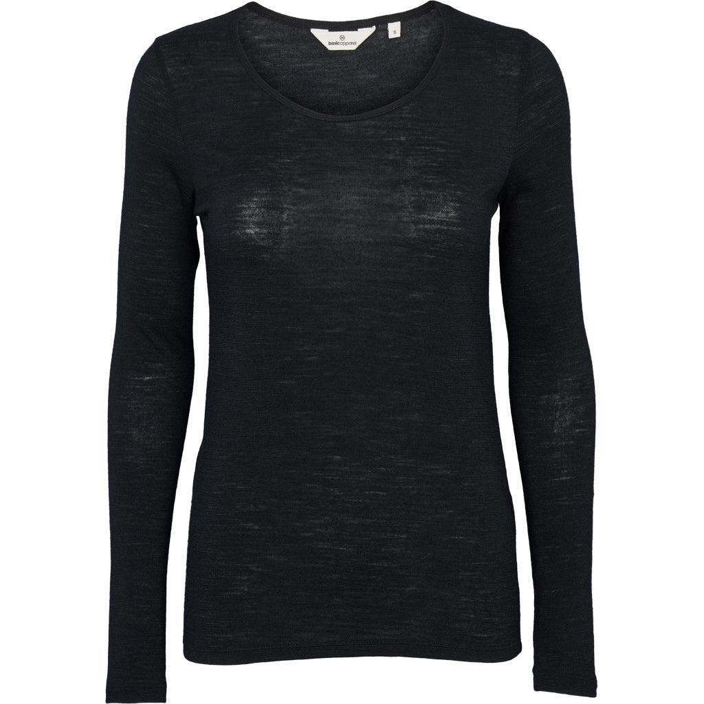 Rinja LS Tee, Black, Basic Apparel
