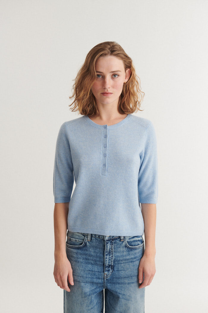 Selem Granddad Tee, Light Blue, Basic Apparel