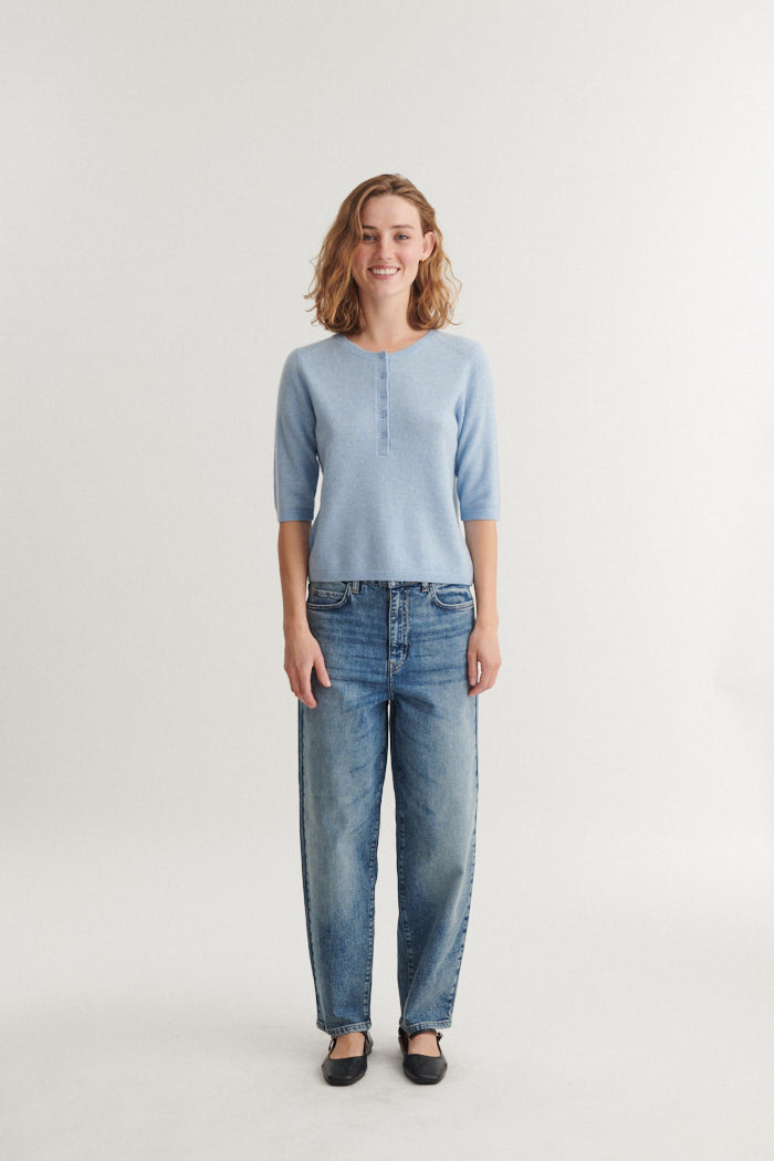 Selem Granddad Tee, Light Blue, Basic Apparel