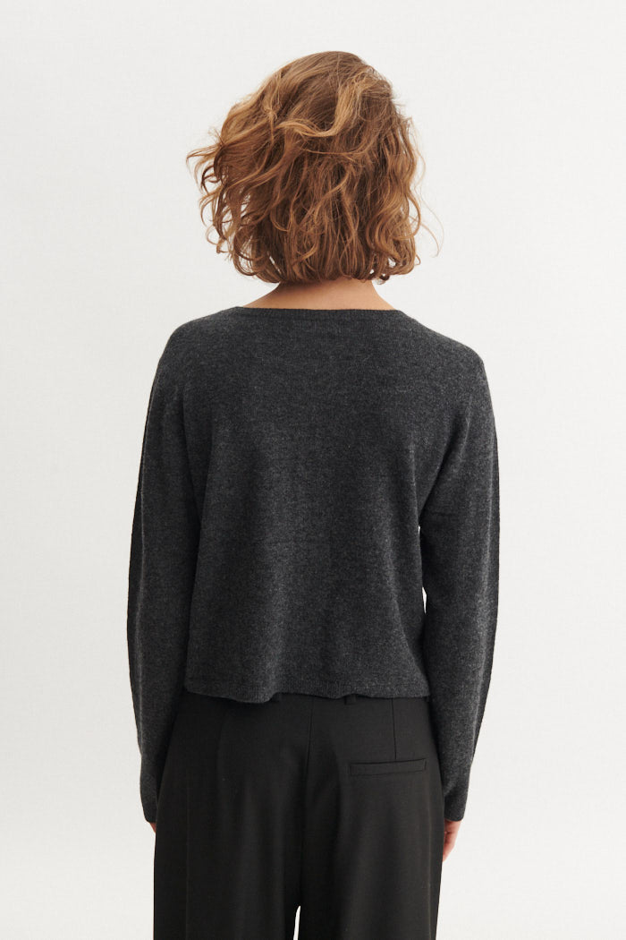 Selem Cardigan, Dark Grey Melange, Basic Apparel