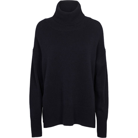 Liz Rullekrave Sweater, Navy, Basic Apparel