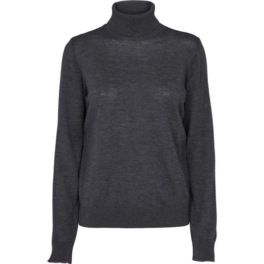 Vera Roll Neck, Dark Grey Melange, Basic Apparel