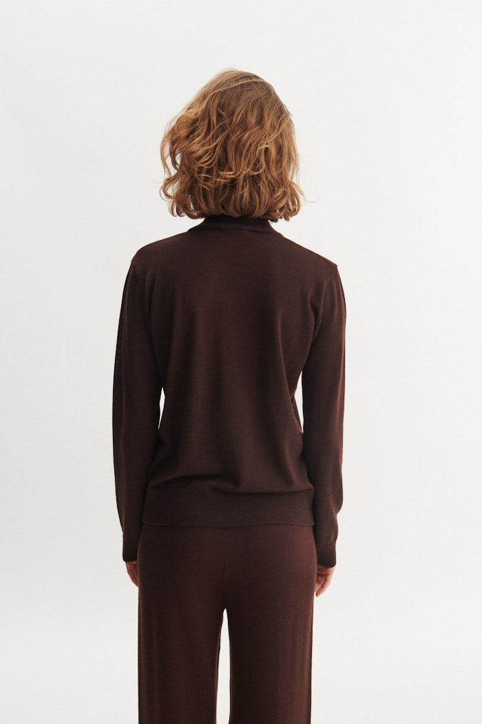 Vera Roll Neck, Chocolate Torte, Basic Apparel