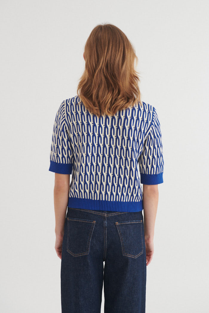 Minie Cardigan, Sodalite Blue/Whisper White, Basic Apparel