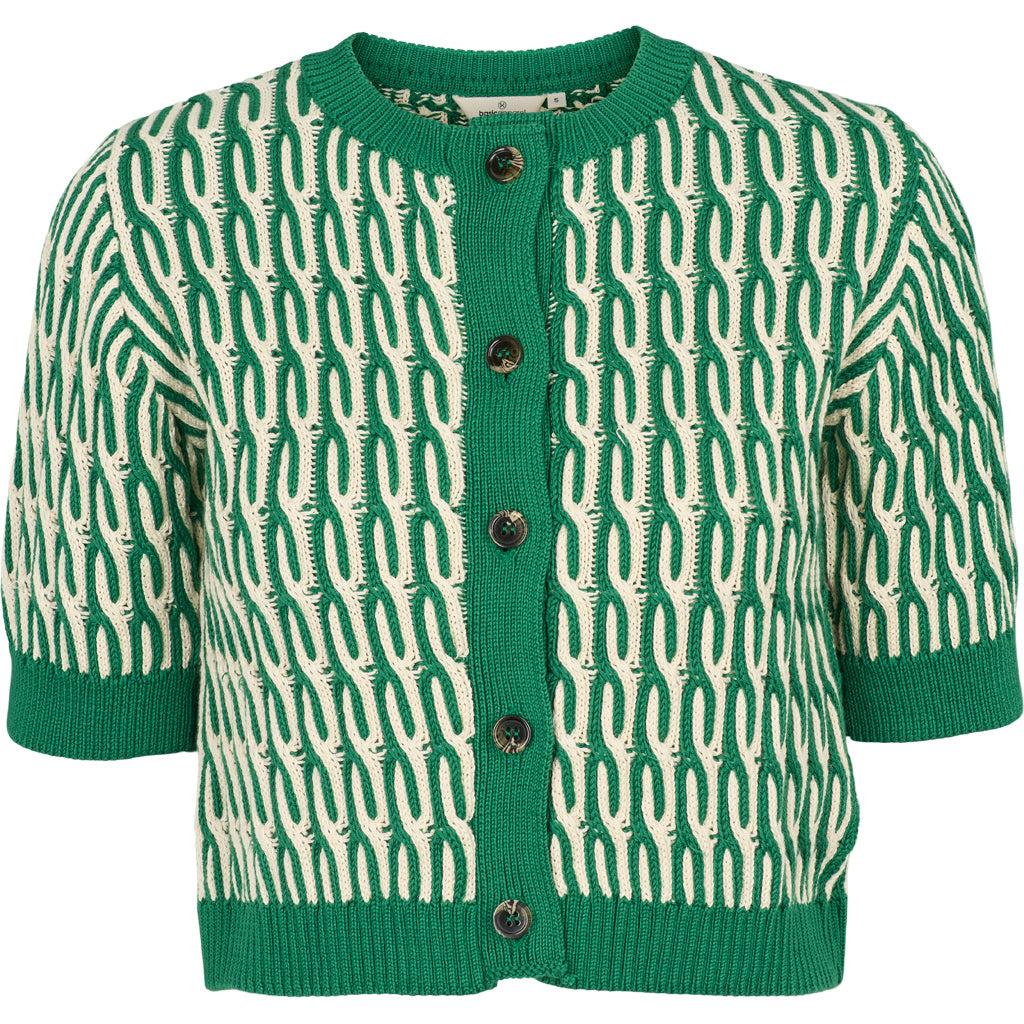 Minie Cardigan, Abundant Green/Whisper White, Basic Apparel