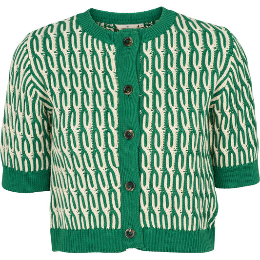 Minie Cardigan, Abundant Green/Whisper White, Basic Apparel