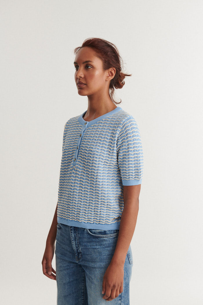 Cashi Granddad Pullover, Dutch Canal/Birch, Basic Apparel