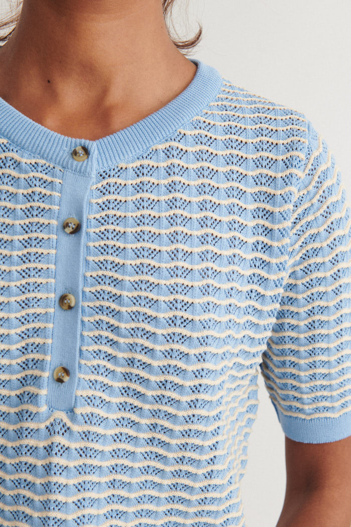 Cashi Granddad Pullover, Dutch Canal/Birch, Basic Apparel