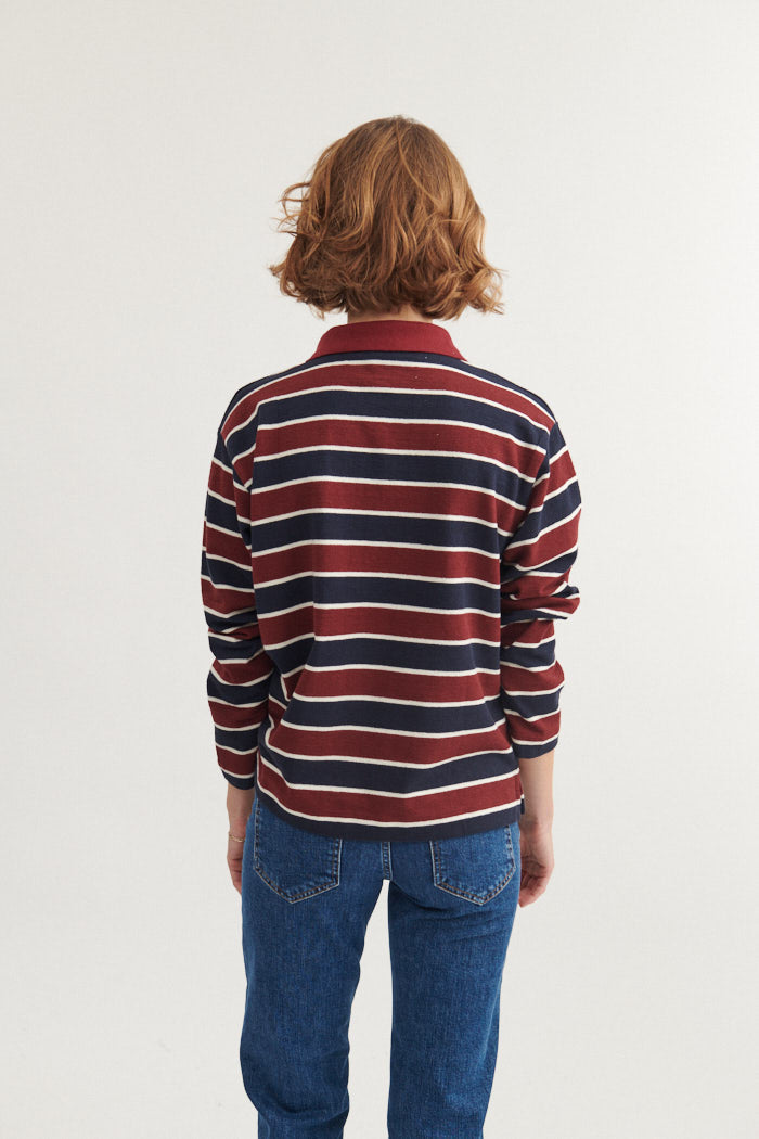 Anneli Polo LS Tee (Bordeaux Truffle/Sky Captain)