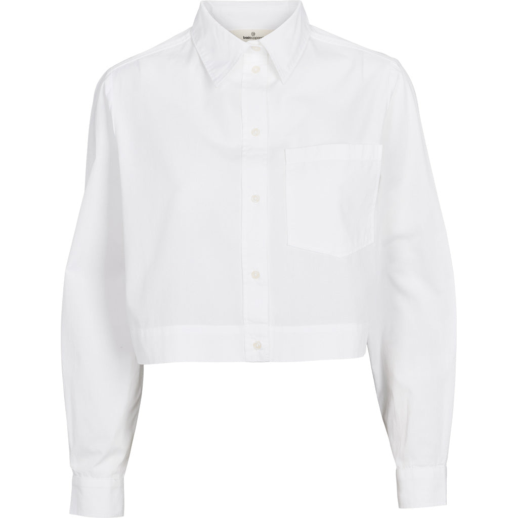 Silje Cropped Shirt, Bright White, Basic Apparel
