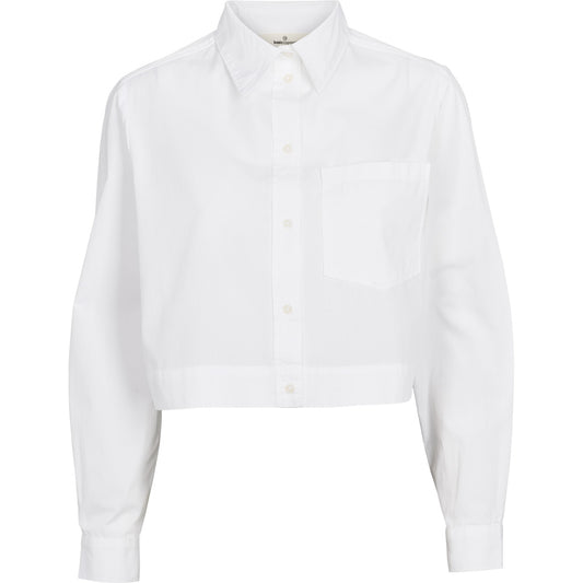 Silje Cropped Shirt, Bright White, Basic Apparel