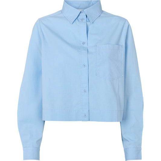Silje Cropped Shirt, Frozen Fjord, Basic Apparel