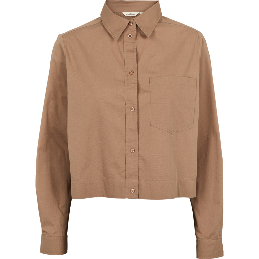Silje Cropped Shirt, Portobella, Basic Apparel