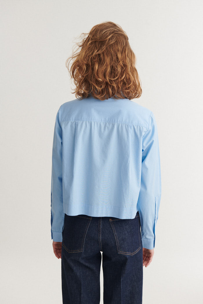 Silje Cropped Shirt, Frozen Fjord, Basic Apparel