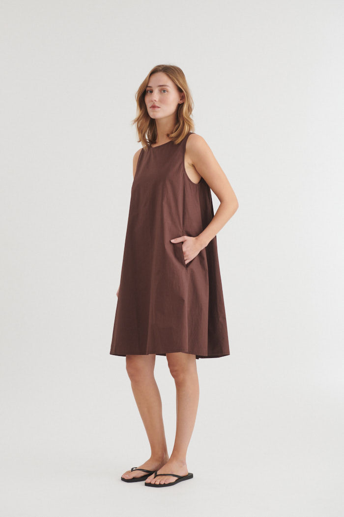 Ida Dress, Chicory Coffee, Basic Apparel