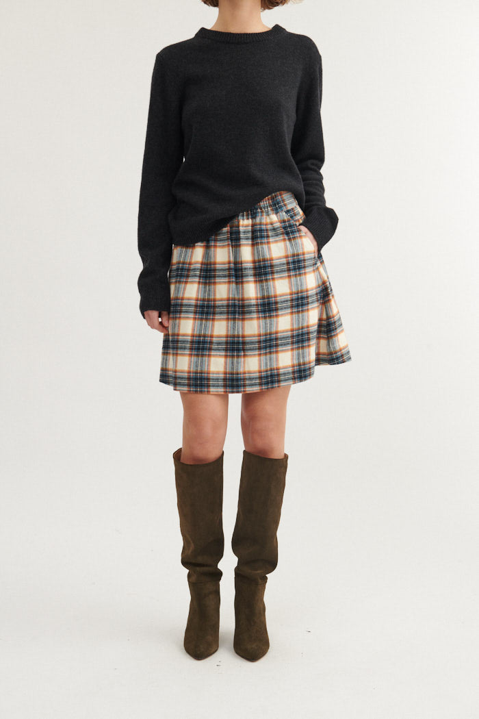 Lula Skirt, Copen Blue/Birch, Basic Apparel