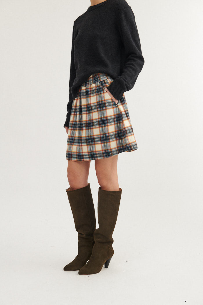 Lula Skirt, Copen Blue/Birch, Basic Apparel