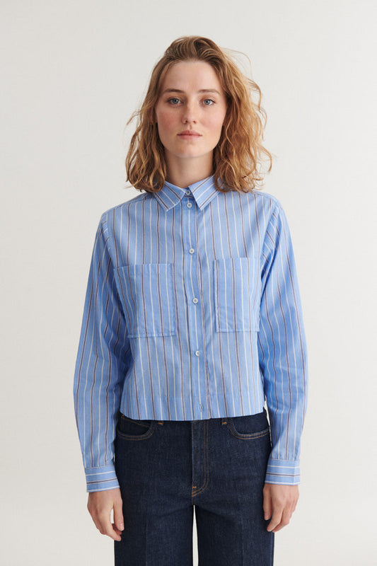 Siba Cropped Shirt, Frozen Fjord Mix, Basic Apparel