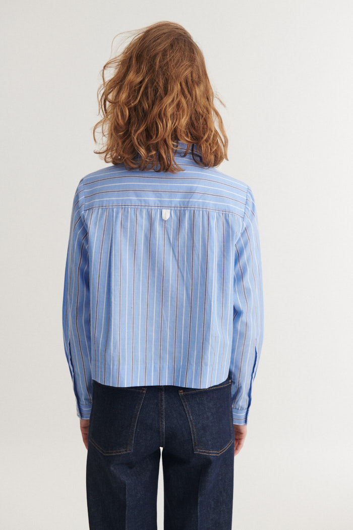 Siba Cropped Shirt, Frozen Fjord Mix, Basic Apparel