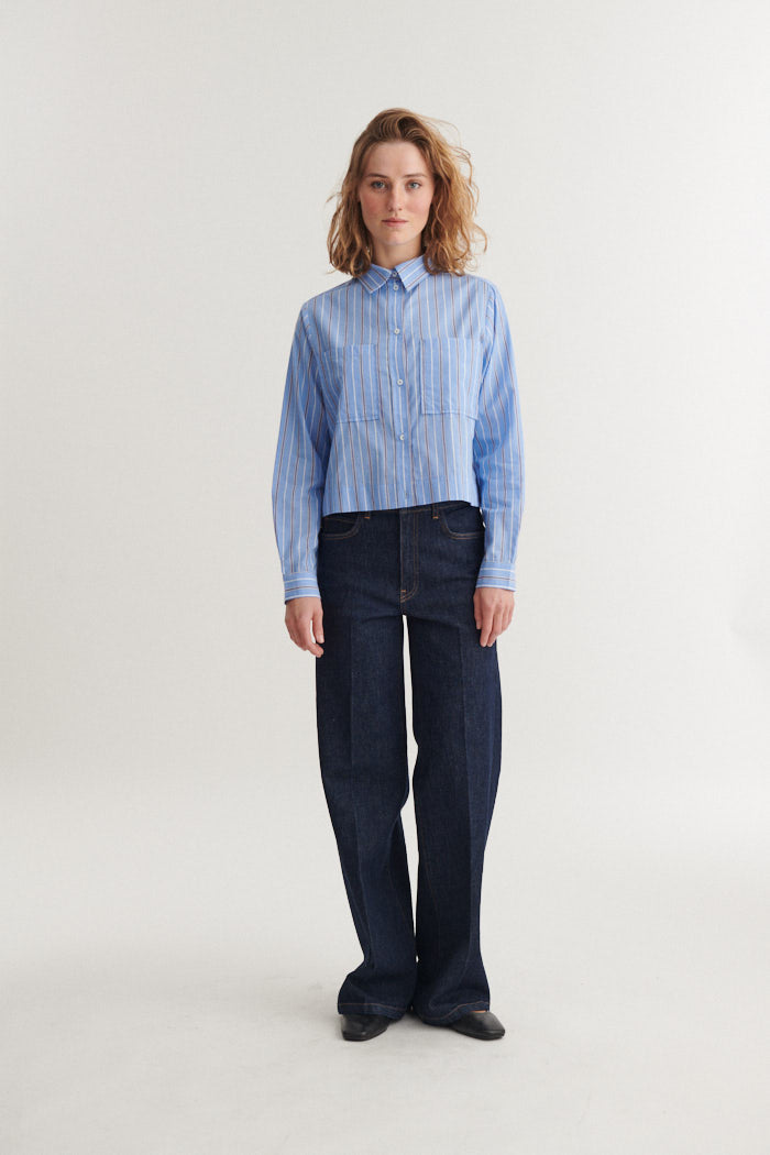 Siba Cropped Shirt, Frozen Fjord Mix, Basic Apparel