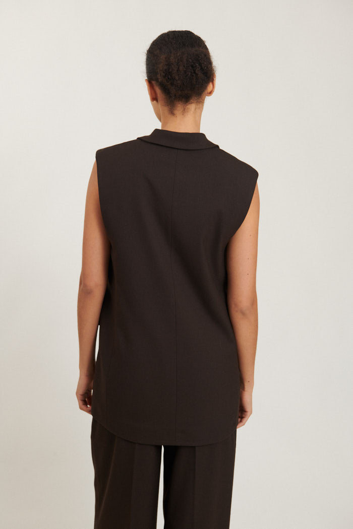 Marjorie Long Vest CHOCOLATE