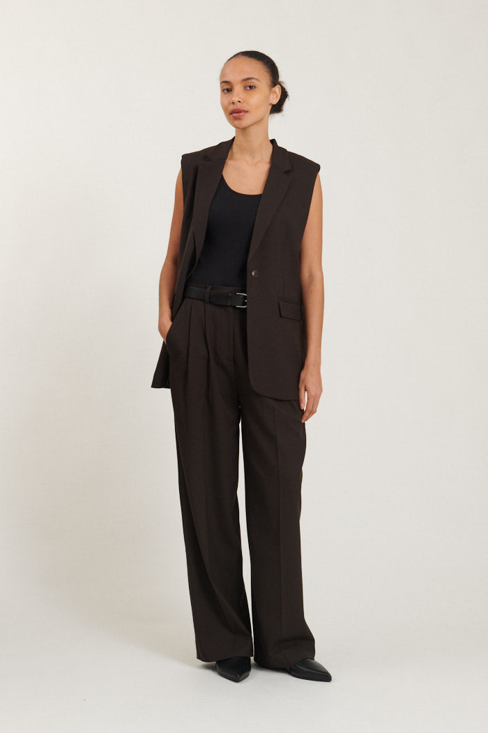 Marjorie Long Vest CHOCOLATE