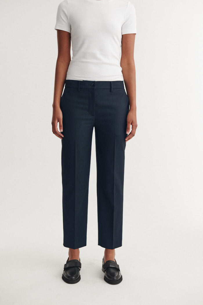Radi Slim Pants, Navy Melange, Basic Apparel