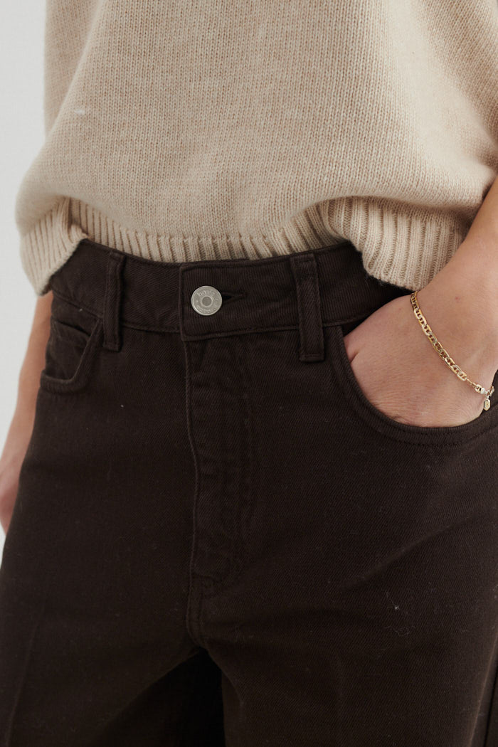 Enya Brown Jeans, Chocolate Torte, Basic Apparel