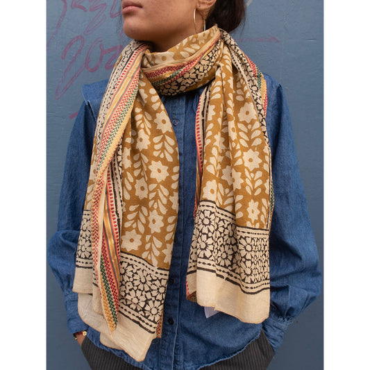 Bagru Scarf, Honey, Craft Sisters