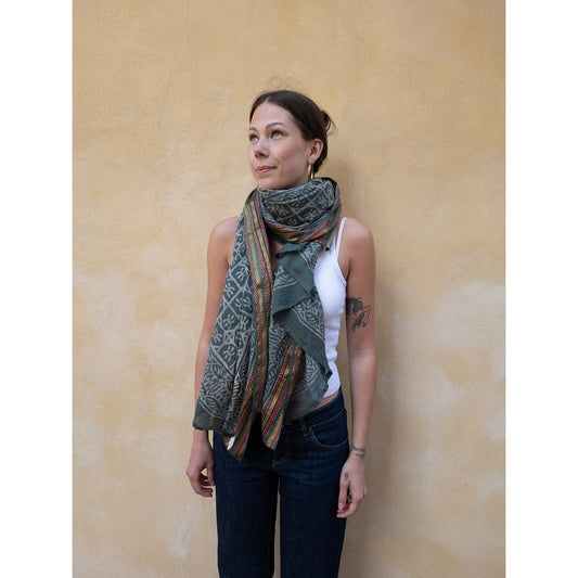 Bagru Scarf, Dusty Green, Craft Sisters
