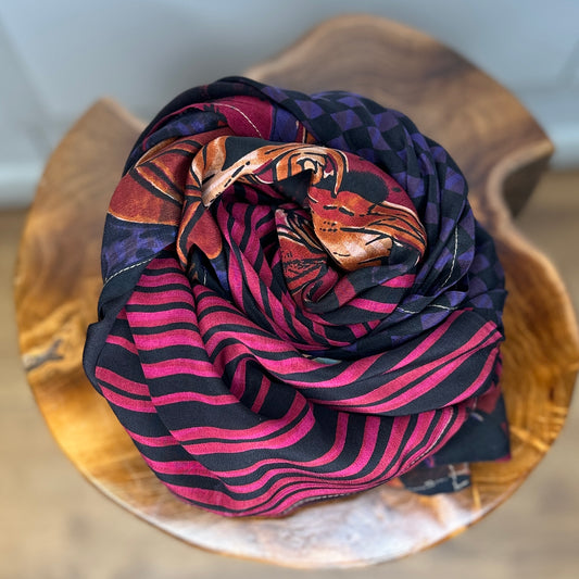 #3 Stort silketørklæde (100x200 cm.)