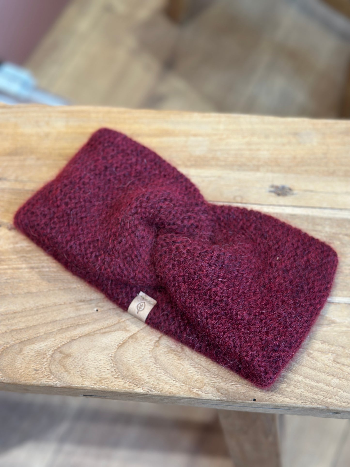 Strikket pandebånd, Burgundy, Pure Pure