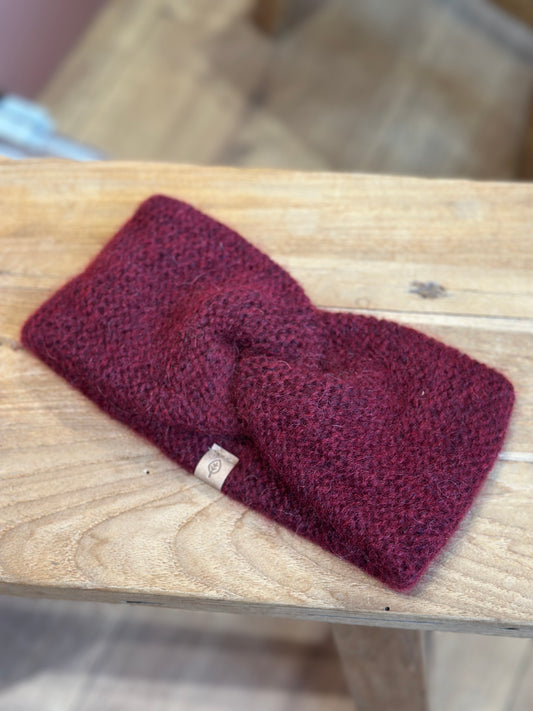 Strikket pandebånd, Burgundy, Pure Pure