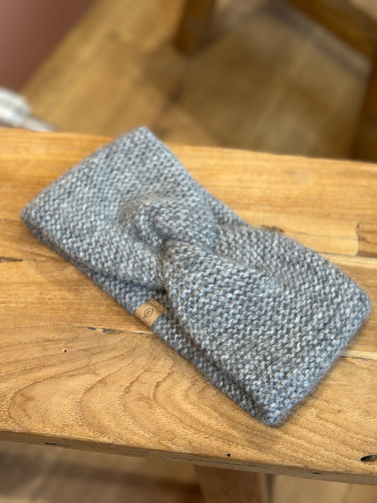 Strikket pandebånd, Grey Melange, Pure Pure