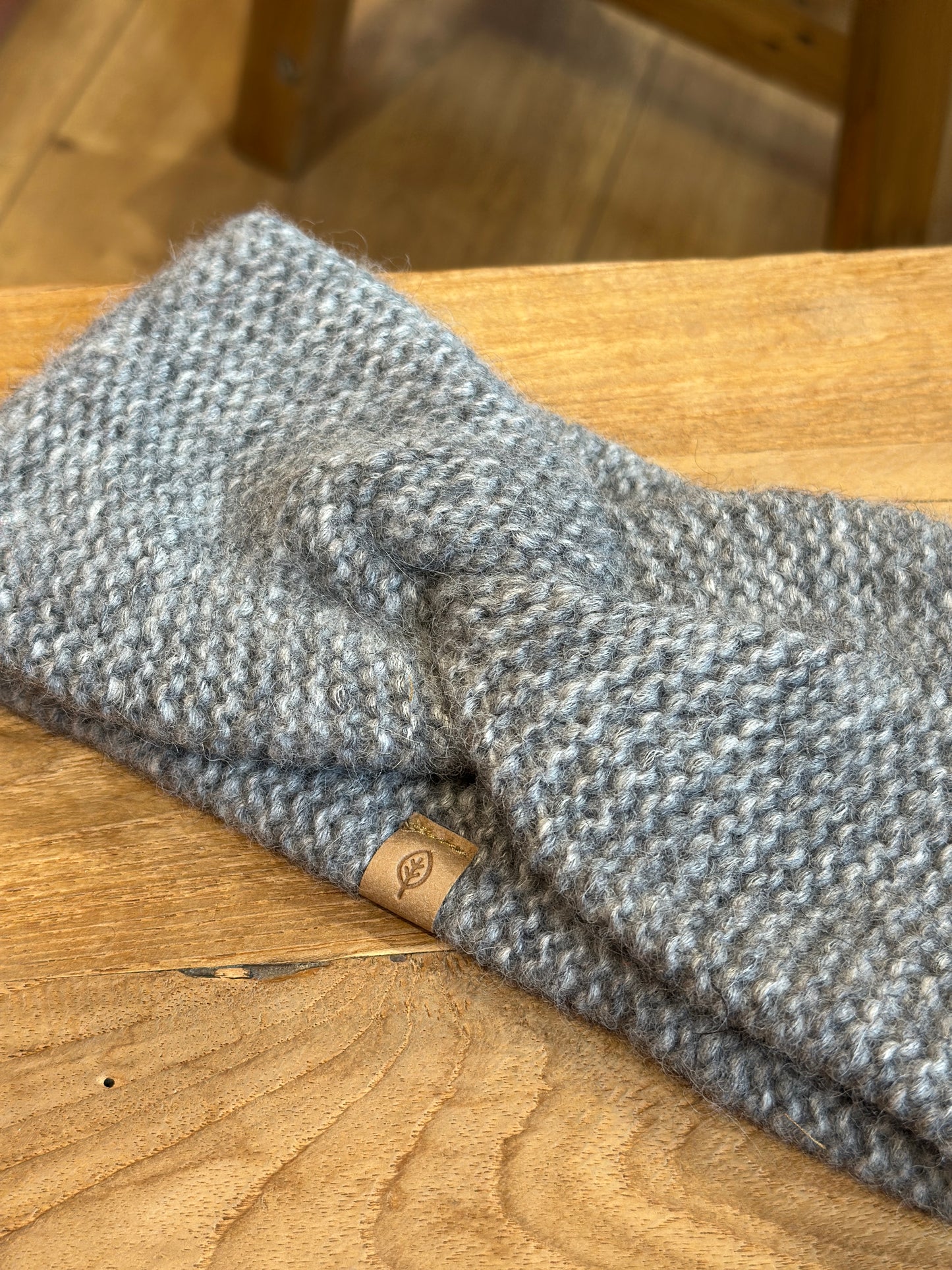 Strikket pandebånd, Grey Melange, Pure Pure