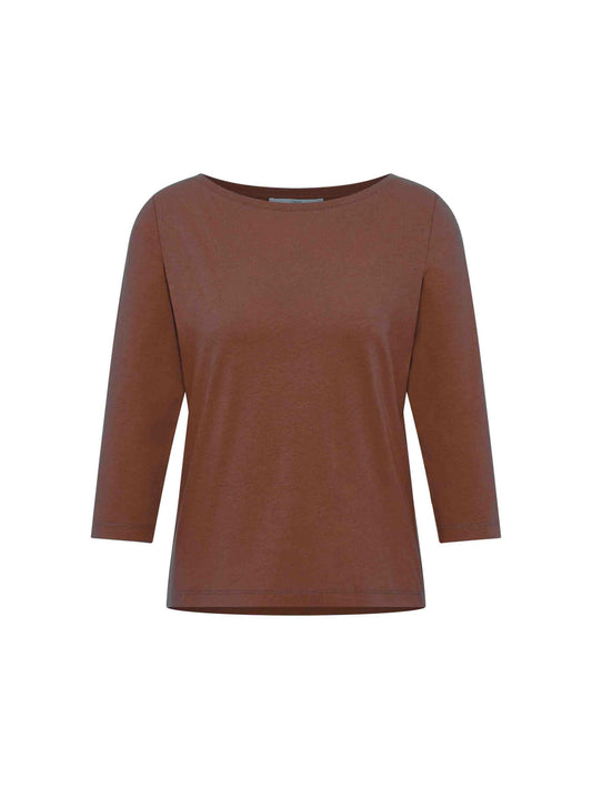 Bluse med 3/4 ærme, Dark Mocca, Lanius