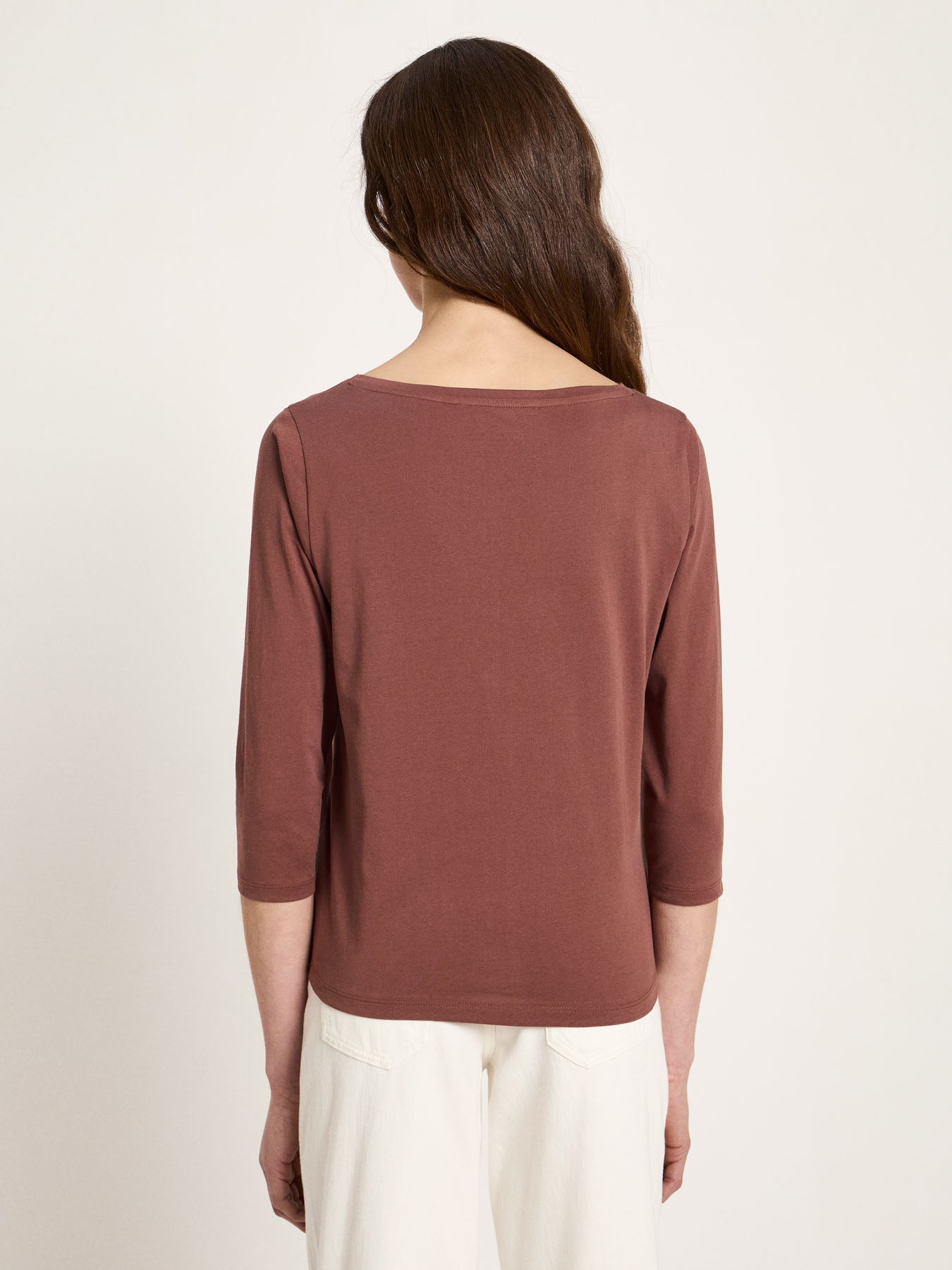 Bluse med 3/4 ærme, Dark Mocca, Lanius