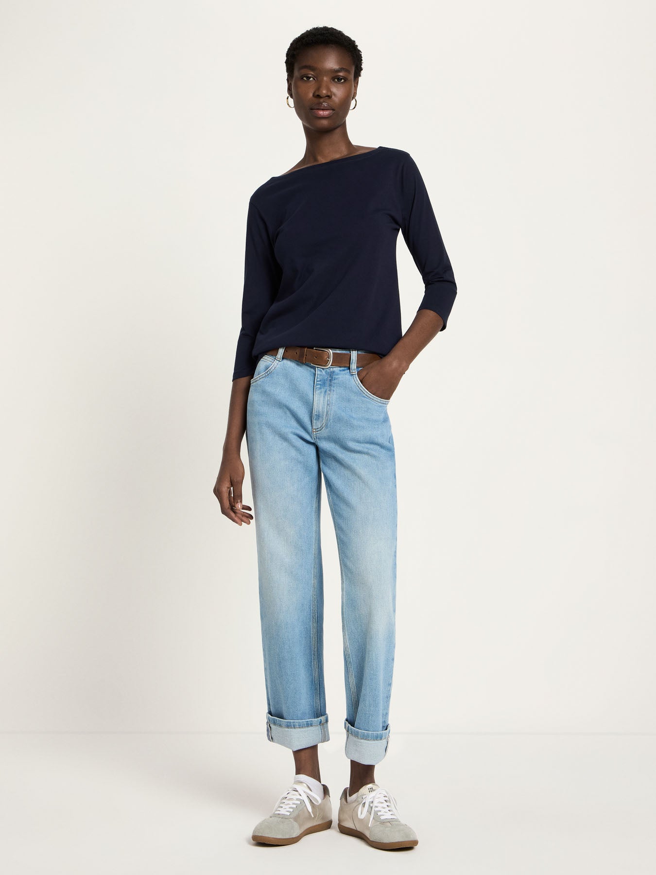 Bluse med 3/4 ærme, Midnight, Lanius