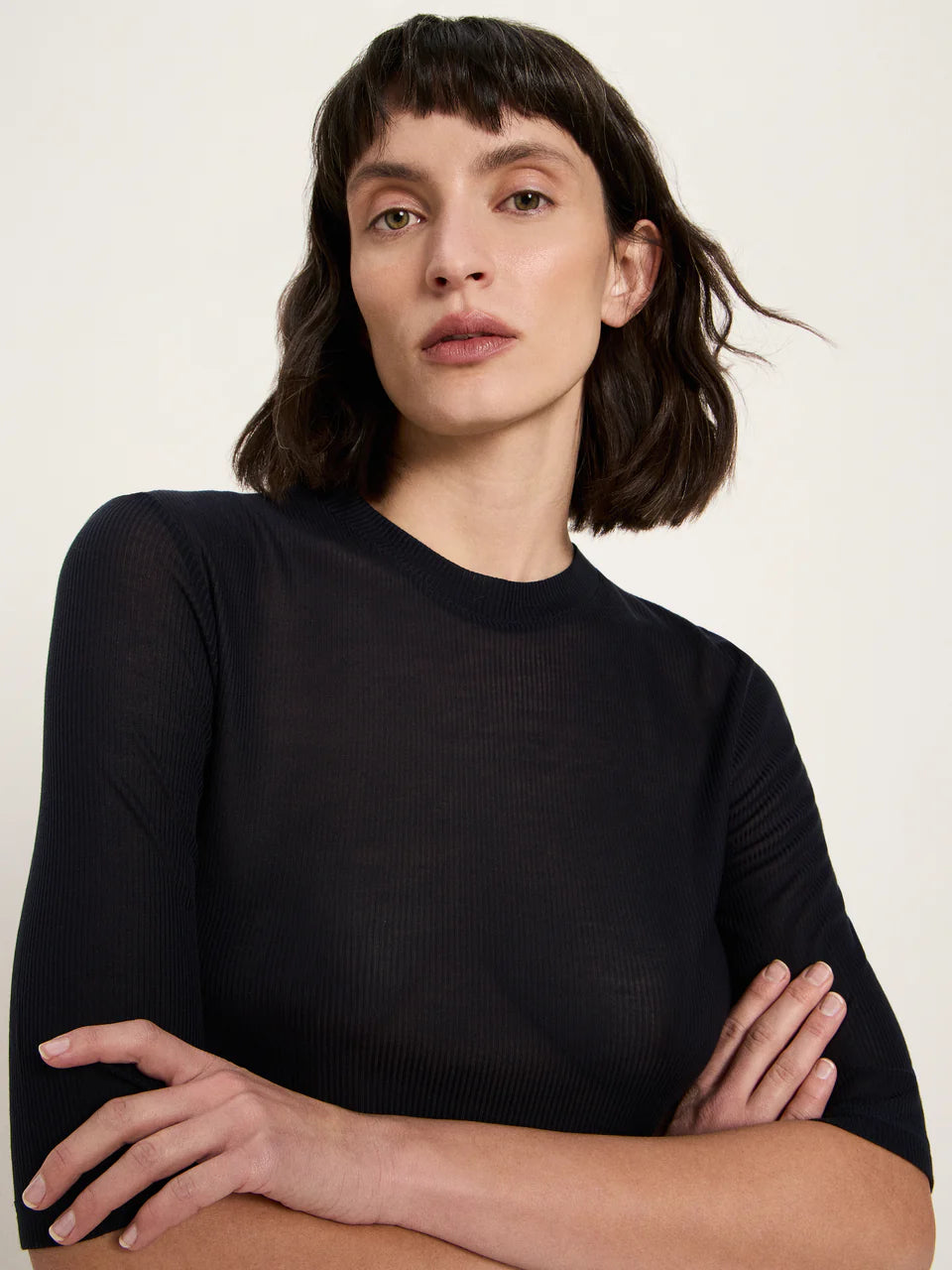 T-shirt i Tencel, Onyx, Lanius