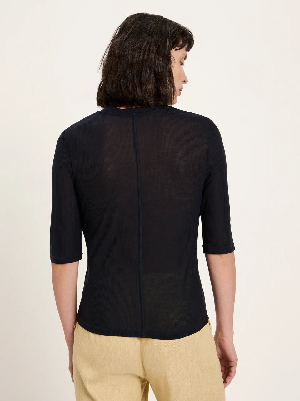 T-shirt i Tencel, Onyx, Lanius