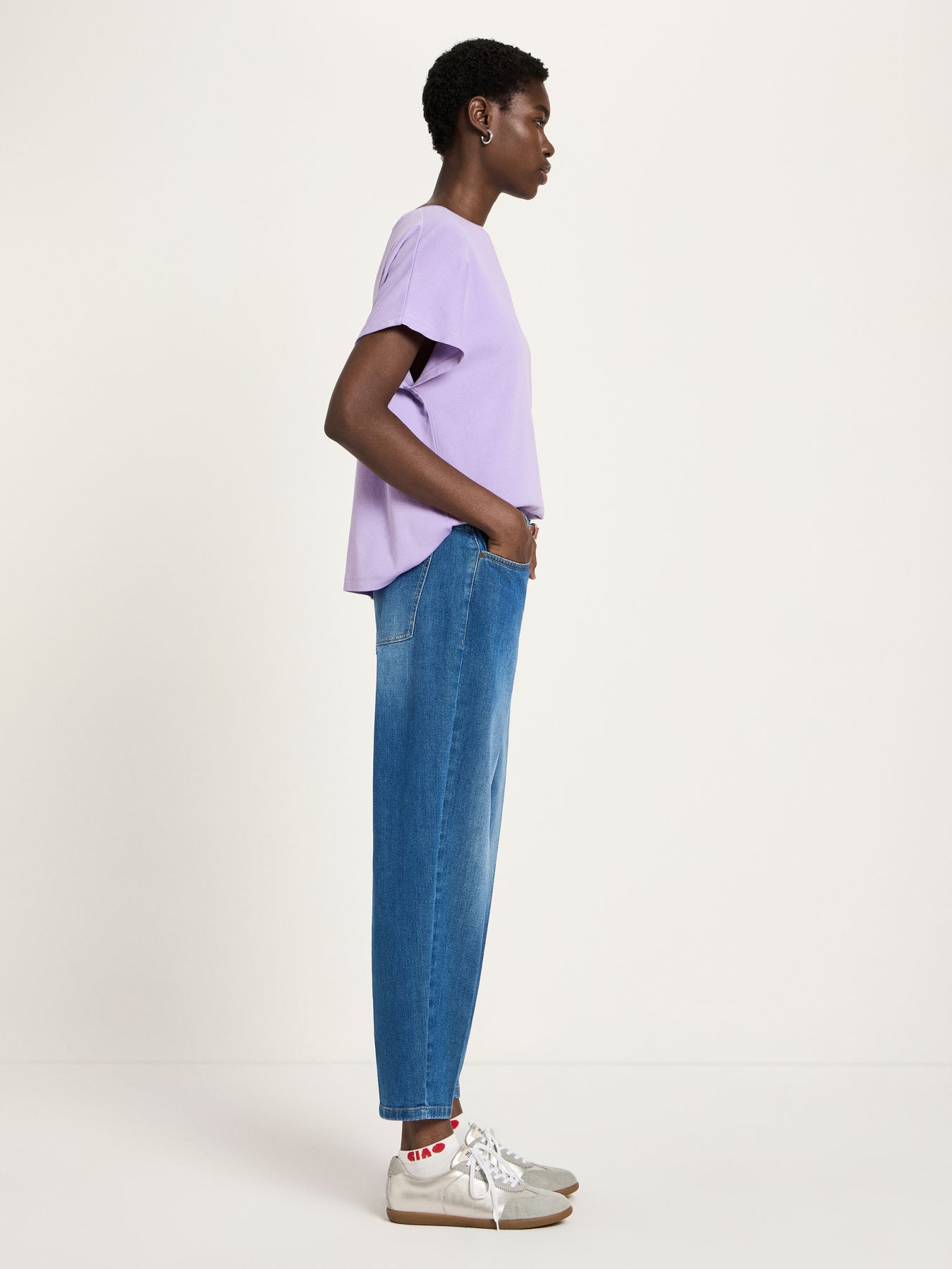 Tapered Jeans, Mid Blue Denim, Lanius