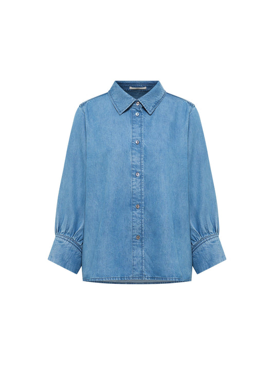 Skjorte, Mid Blue Denim, Lanius