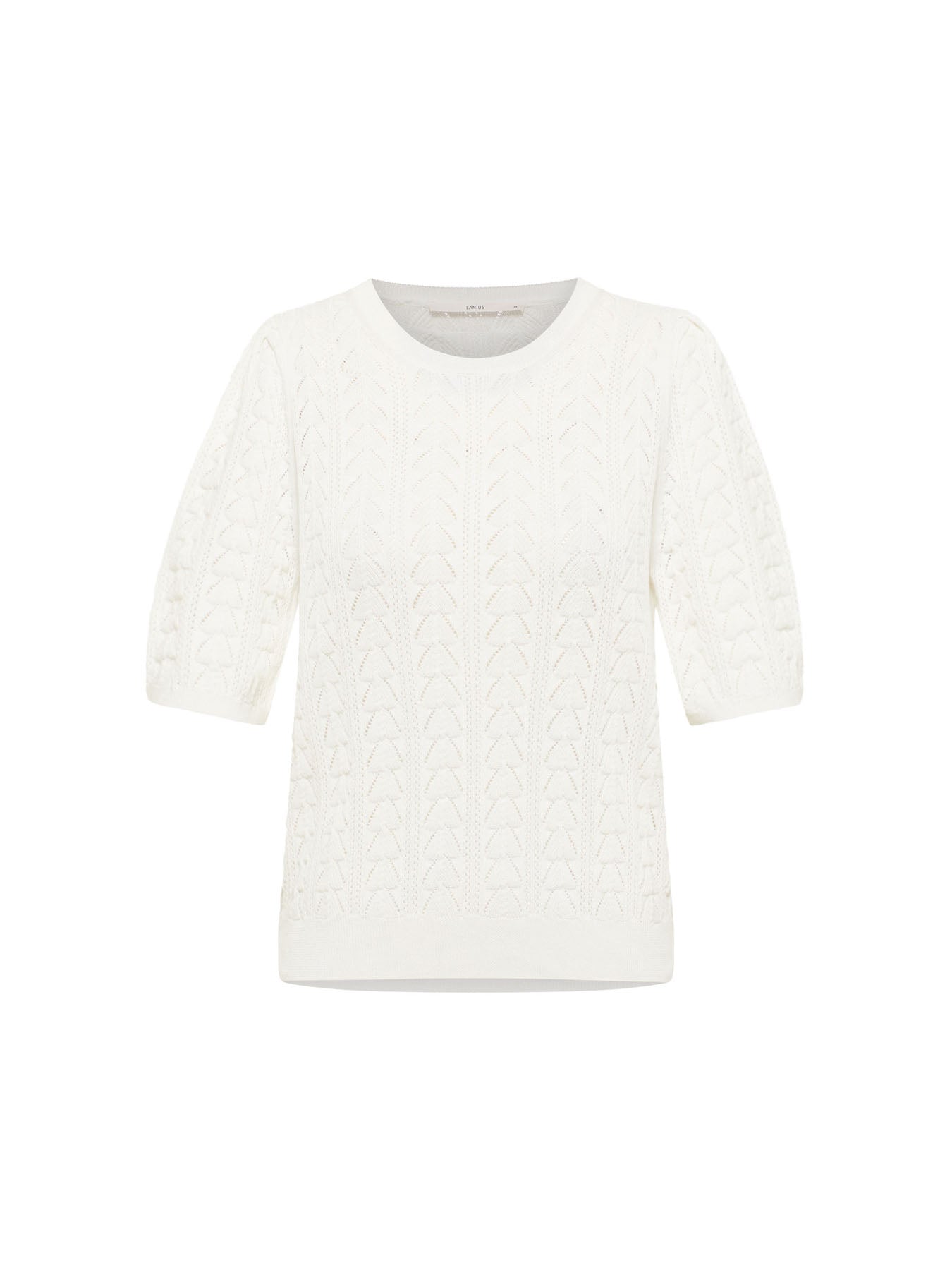 Kortærmet Strik Tee, Off White, Lanius