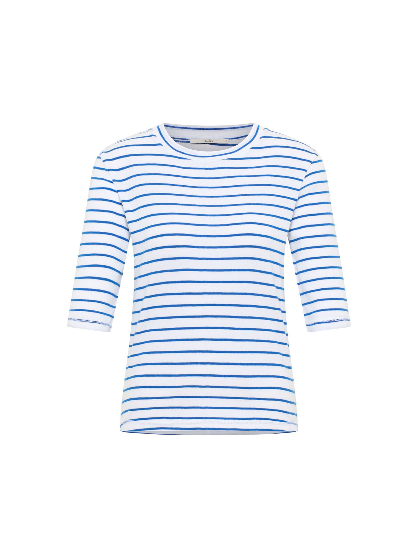 Bluse med 3/4 ærme, White/Lapis, Lanius